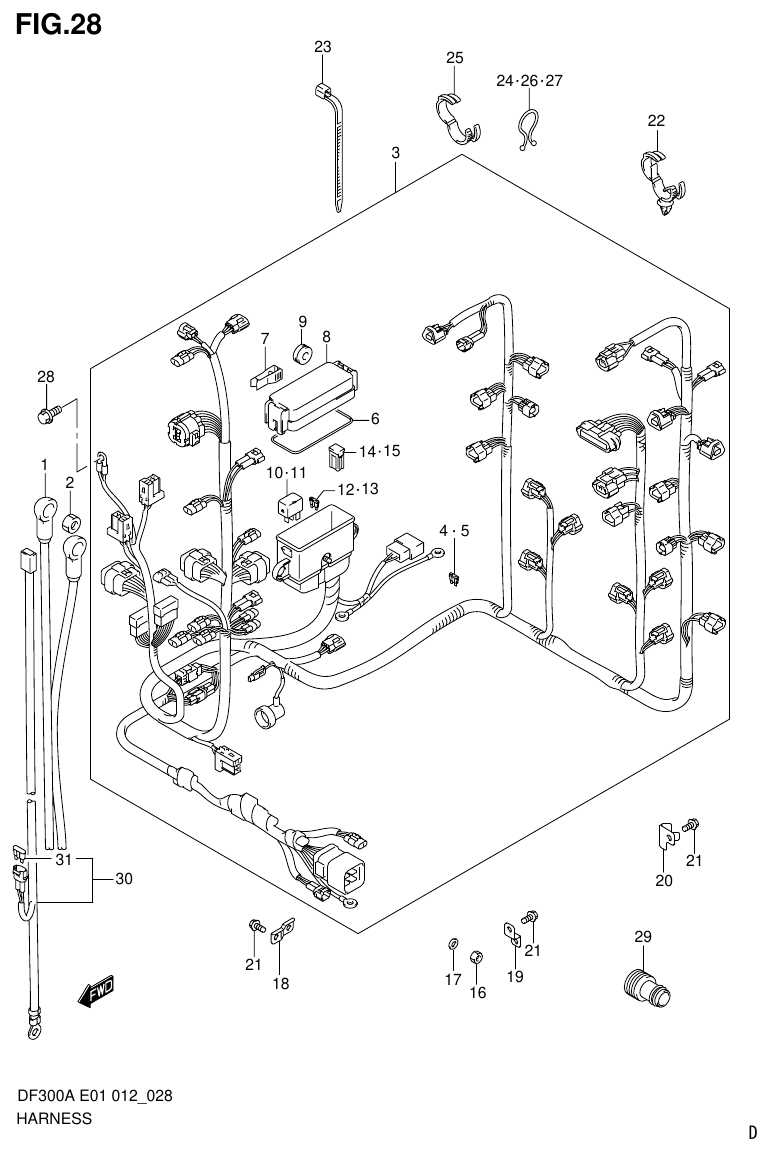 Suzuki DF300AP HARNESS (DF300A E40) parts diagram